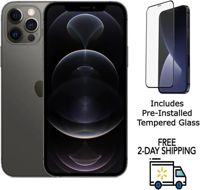 Main image of Apple iPhone 12 Pro Max A2342 (Fully Unlocked) 128GB Graphite (Grade A) w/ Pre-Installed Tempered Glass