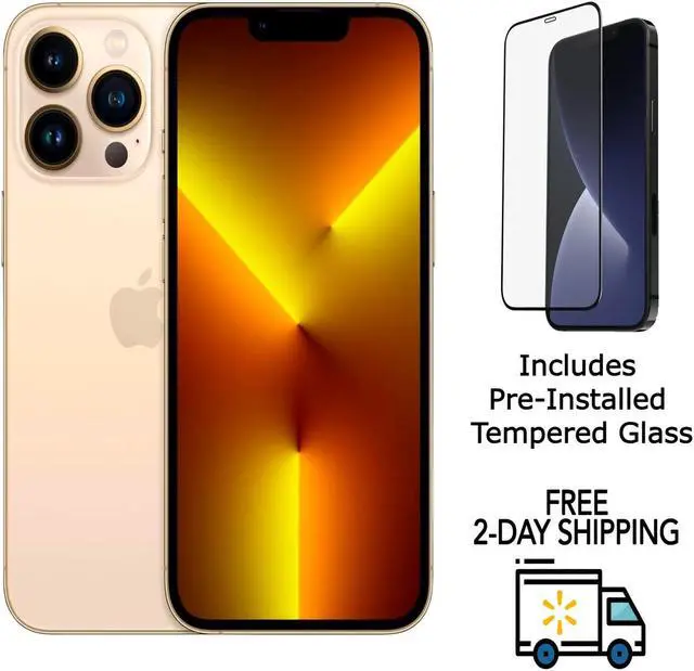 Main image of Apple iPhone 13 Pro A2483 (Fully Unlocked) 128GB Gold (Grade A+) w/ Pre-Installed Tempered Glass