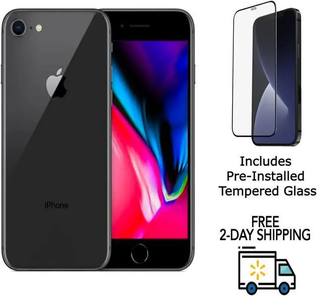 Main image of Apple iPhone 8 A1905 (T-Mobile Only) 64GB Space Gray (Grade B) w/ Pre-Installed Tempered Glass