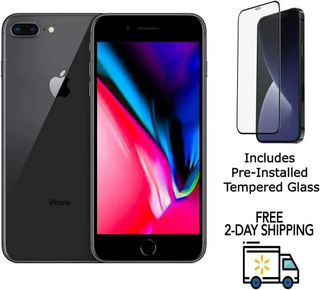 Main image of Apple iPhone 8 Plus A1897 (AT&T Only) 64GB Space Gray (Grade A) w/ Pre-Installed Tempered Glass