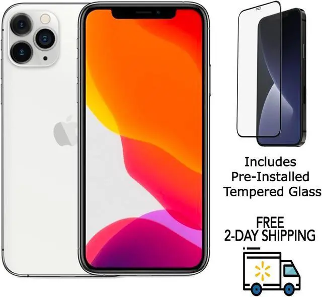 Main image of Apple iPhone 11 Pro A2160 (Fully Unlocked) 64GB Silver (Grade C) w/ Pre-Installed Tempered Glass