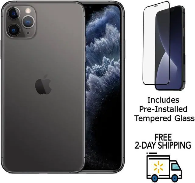 Main image of Apple iPhone 11 Pro A2160 (Fully Unlocked) 64GB Space Gray (Grade A) w/ Pre-Installed Tempered Glass