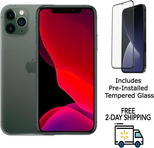 Main image of Apple iPhone 11 Pro A2160 (Fully Unlocked) 64GB Midnight Green (Grade A+) w/ Pre-Installed Tempered Glass