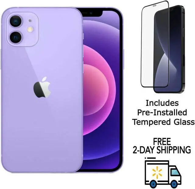 Main image of Apple iPhone 12 Mini A2176 (Fully Unlocked) 64GB Purple (Grade A) w/ Pre-Installed Tempered Glass