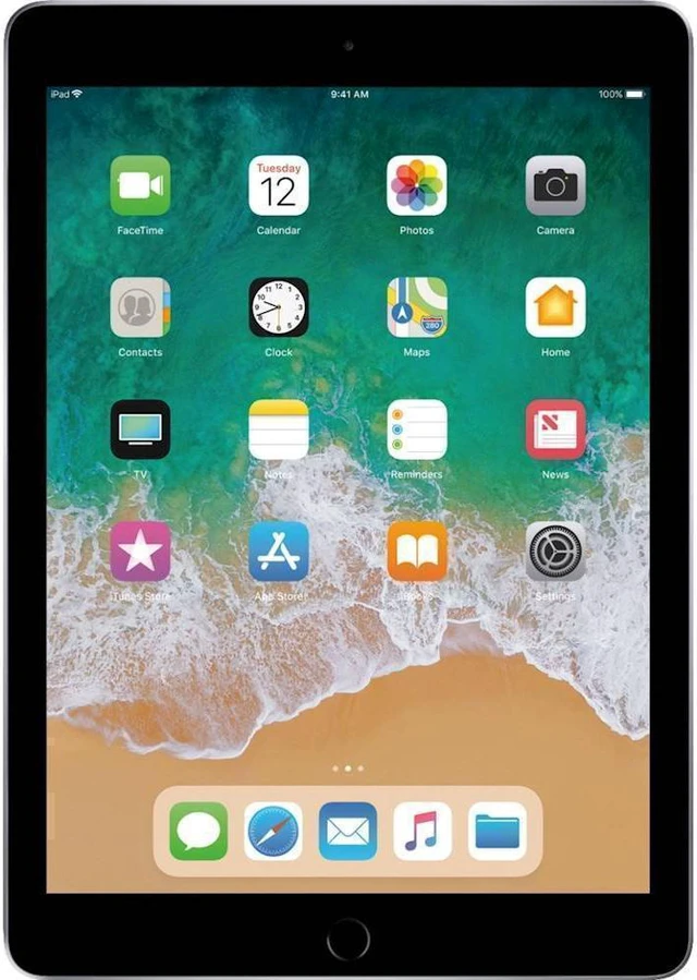 Alt view image 2 of 4 - Refurbished Apple iPad 5th Gen A1823 (WiFi + Cellular Unlocked) 128GB Space Gray (Grade A+) w/ Pre-Installed Tempered Glass