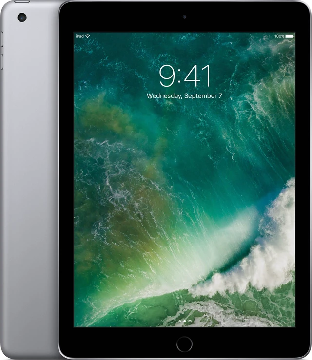 Main image of Refurbished Apple iPad 5th Gen A1823 (WiFi + Cellular Unlocked) 128GB Space Gray (Grade A+) w/ Pre-Installed Tempered Glass
