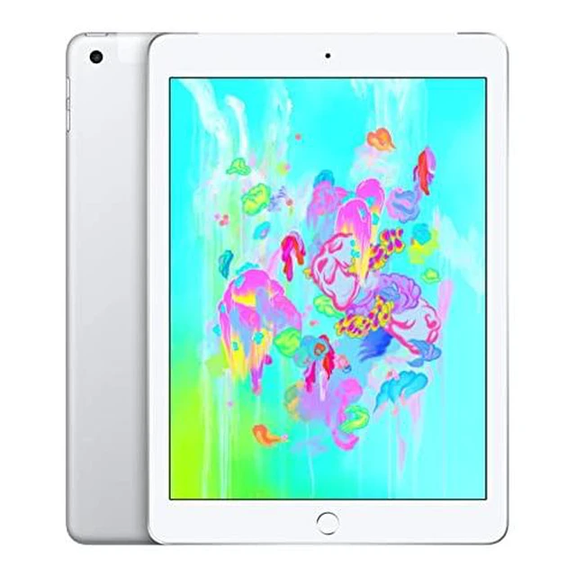 Alt view image 3 of 3 - Refurbished Apple iPad 6th Gen A1954 (WiFi + Cellular Unlocked) 32GB Silver (Grade A) w/ Pre-Installed Tempered Glass