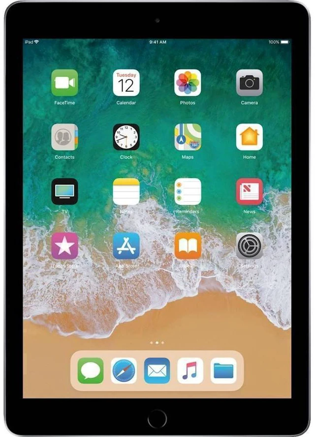 Alt view image 2 of 4 - Refurbished Apple iPad 5th Gen A1823 (WiFi + Cellular Unlocked) 128GB Space Gray (Grade A) w/ Pre-Installed Tempered Glass
