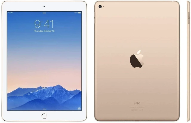 Alt view image 2 of 4 - Refurbished Apple iPad Air 2 A1566 (WiFi) 128GB Gold (Grade A+) w/ Pre-Installed Tempered Glass