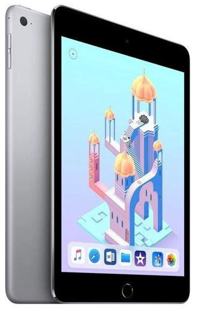 Alt view image 2 of 4 - Refurbished Apple iPad Mini 4 A1538 (WiFi) 128GB Space Gray (Grade B) w/ Pre-Installed Tempered Glass