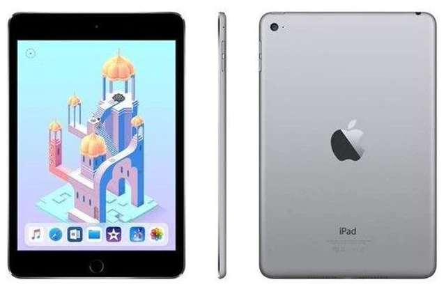 Alt view image 3 of 4 - Refurbished Apple iPad Mini 4 A1538 (WiFi) 128GB Space Gray (Grade B) w/ Pre-Installed Tempered Glass