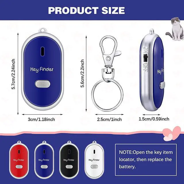 Alt view image 2 of 7 - 4 Pcs KeyTag Key Finder LED Light Remote Sound Control Lost Key Finder with 4 Pieces Keychains Key Locator Device Phone Keychain for Child Elderly Pet Luggage