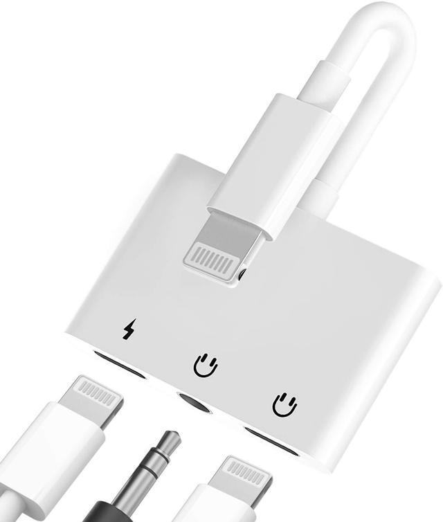 Apple iPhone 12 Pro Max Lightning Dongle Aux To 3.5mm With Audio Charger  Adapter Splitter