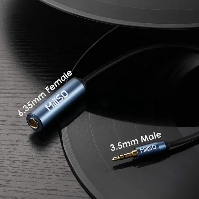 Alt view image 4 of 7 - 1/4 to 3.5mm Headphone Adapter, 6.6 Feet TRS 6.35mm Female to 3.5mm Male 1/8 to 1/4 Stereo Audio Adapter for Guitar Amplifiers, Piano, Home Theater Devices, Phone, Laptop, Headphones - 6.6 Ft