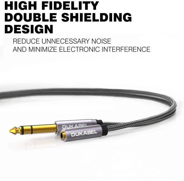 Alt view image 2 of 7 - 6.35mm to 3.5mm, 1/4 inch to 1/8 inch Headphone Adapter - 8 Ft/2.4M 24K Gold-Plated, Headphone to Speaker, Guitar, Digital Piano Keyboard Amplifier, Stereo Audio Jack Plug Converter