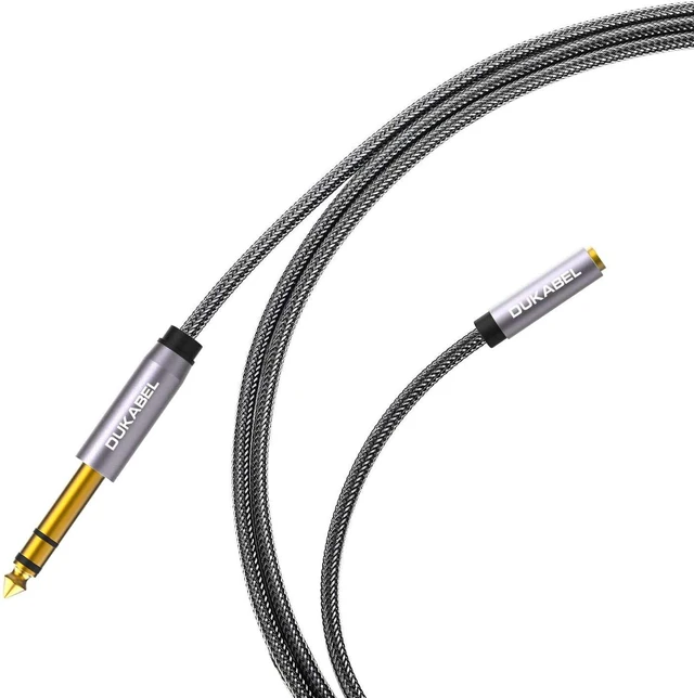 Alt view image 7 of 7 - 6.35mm to 3.5mm, 1/4 inch to 1/8 inch Headphone Adapter - 8 Ft/2.4M 24K Gold-Plated, Headphone to Speaker, Guitar, Digital Piano Keyboard Amplifier, Stereo Audio Jack Plug Converter