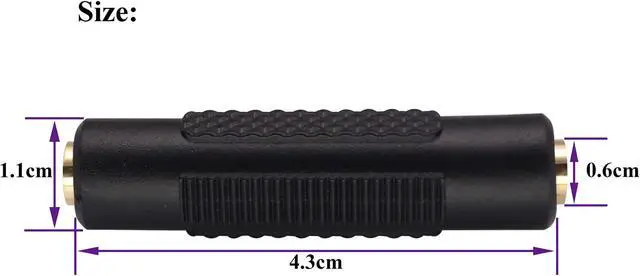 Alt view image 2 of 7 - BUCIER 3.5mm Headphone Adapter, 4 Poles 1/8'' Female to Female Aux TRRS Stereo Audio Connector for Earphone, Headset, Smartphone, Laptop, Tablets, MP3 Player (2Pack)