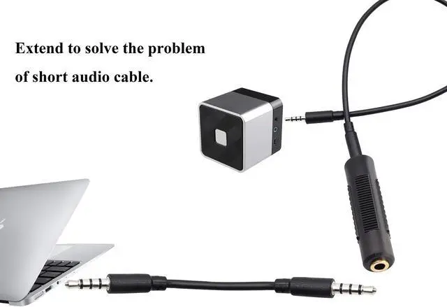 Alt view image 6 of 7 - BUCIER 3.5mm Headphone Adapter, 4 Poles 1/8'' Female to Female Aux TRRS Stereo Audio Connector for Earphone, Headset, Smartphone, Laptop, Tablets, MP3 Player (2Pack)