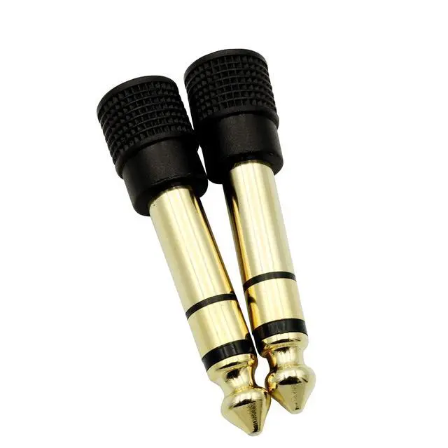 Alt view image 3 of 7 - Audio Adapter 6.35mm (1/4 inch) Male to 3.5mm (1/8 inch) Female Stereo Headphone Connector Gold Plated, 2 Pack