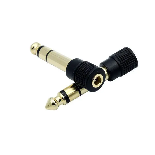Alt view image 4 of 7 - Audio Adapter 6.35mm (1/4 inch) Male to 3.5mm (1/8 inch) Female Stereo Headphone Connector Gold Plated, 2 Pack