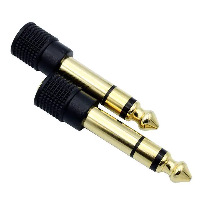Alt view image 5 of 7 - Audio Adapter 6.35mm (1/4 inch) Male to 3.5mm (1/8 inch) Female Stereo Headphone Connector Gold Plated, 2 Pack