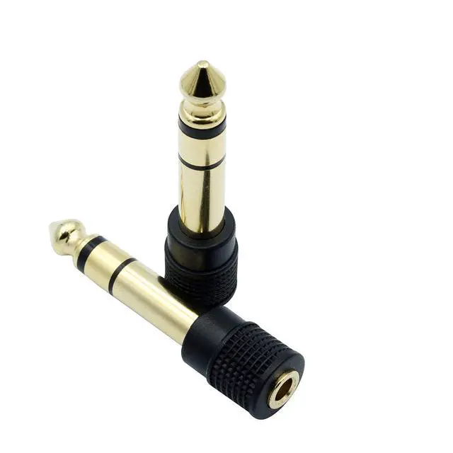 Alt view image 7 of 7 - Audio Adapter 6.35mm (1/4 inch) Male to 3.5mm (1/8 inch) Female Stereo Headphone Connector Gold Plated, 2 Pack