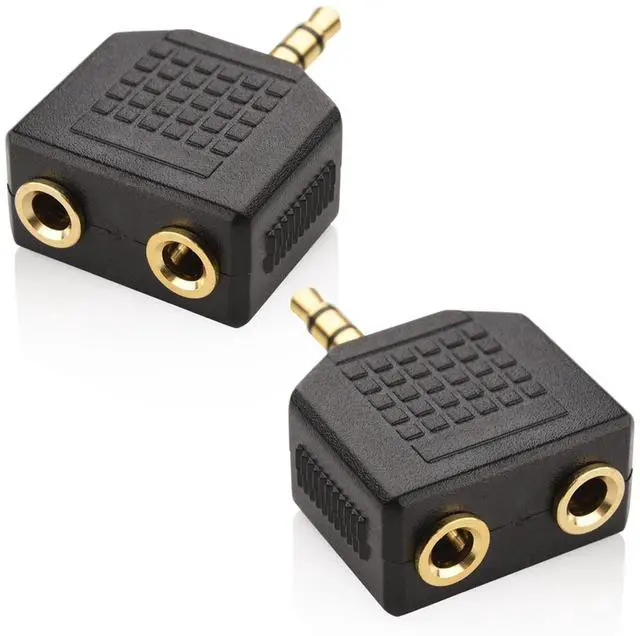 Main image of 3.5mm Headphone Y Splitter, 1 Male to 2 Female Jacks, 2-Pack, Share Audio