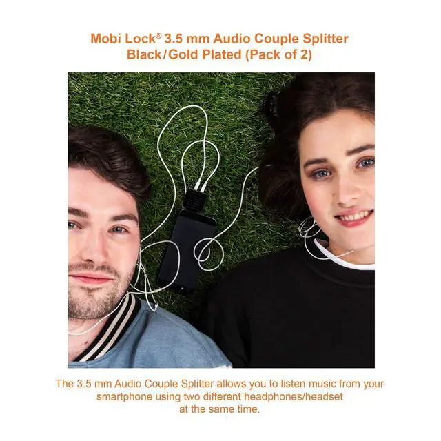 Alt view image 4 of 6 - 3.5mm Headphone Y Splitter, 1 Male to 2 Female Jacks, 2-Pack, Share Audio