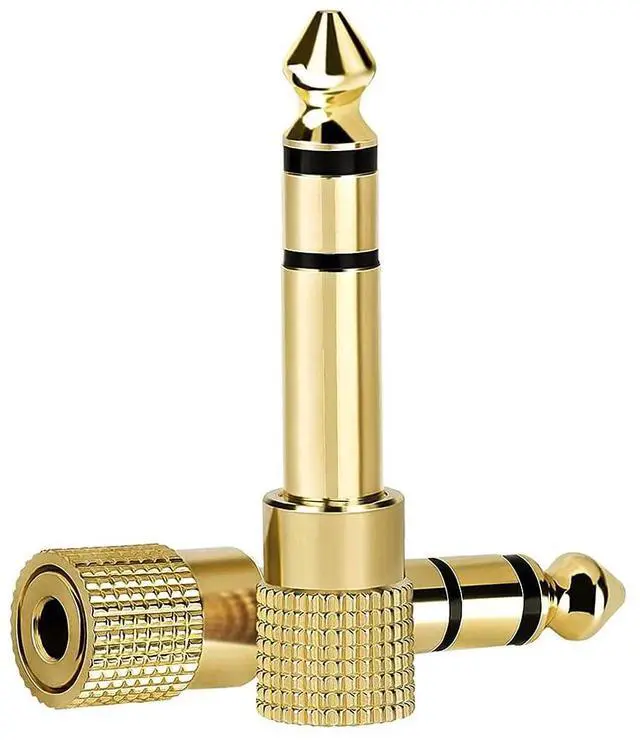 Main image of 6.35mm (1/4 inch) Male to 3.5mm (1/8 inch) Female Stereo Audio Headphone TRS Jack Cable Converter,Gold Plated Copper 2 Pack