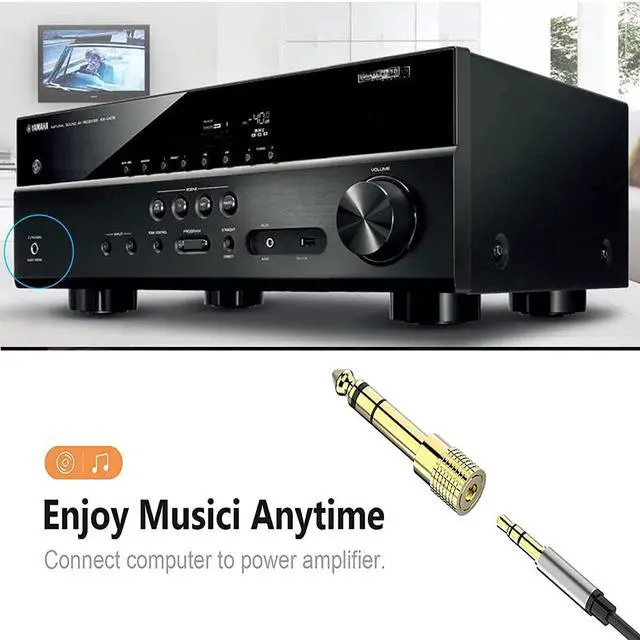 Alt view image 5 of 6 - 6.35mm (1/4 inch) Male to 3.5mm (1/8 inch) Female Stereo Audio Headphone TRS Jack Cable Converter,Gold Plated Copper 2 Pack