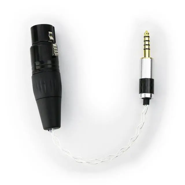 Alt view image 2 of 3 - 4.4mm Male to 4-pin XLR Balanced Female Silver Plated Headphone Audio Adapter for Sony WM1A, NW-WM1Z, PHA-2A