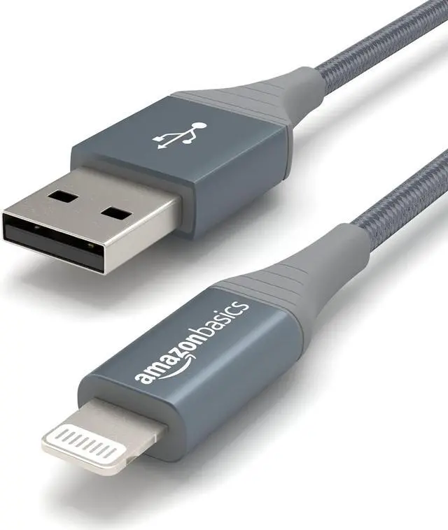 Alt view image 3 of 5 - USB-A to Lightning Charger Cable, Nylon Braided Cord, MFi Certified for Apple iPhone 14 13 12 11 X Xs Pro, Pro Max, Plus, iPad, 10,000 Bend Lifespan, High Speed Transfer, 6ft, Dark Gray
