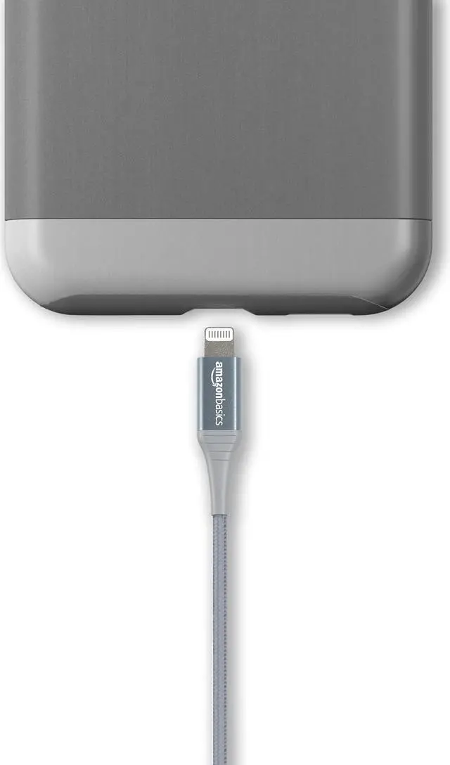 Alt view image 4 of 5 - USB-A to Lightning Charger Cable, Nylon Braided Cord, MFi Certified for Apple iPhone 14 13 12 11 X Xs Pro, Pro Max, Plus, iPad, 10,000 Bend Lifespan, High Speed Transfer, 6ft, Dark Gray