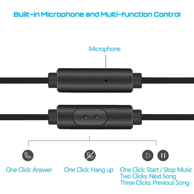 Alt view image 3 of 7 - 3 Packs Wired Earbuds with Microphone & Remote, in Ear Earphone Stereo Sound Noise Isolating Tangle Free for Smartphones, Laptops, Gaming, Fits All 3.5mm Interface Device