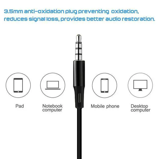 Alt view image 4 of 7 - 3 Packs Earphone with Remote & Microphone, in Ear Stereo Sound Noise Isolating Tangle Free for Smartphones, Laptops, Gaming, Fits 3.5mm Interface Device