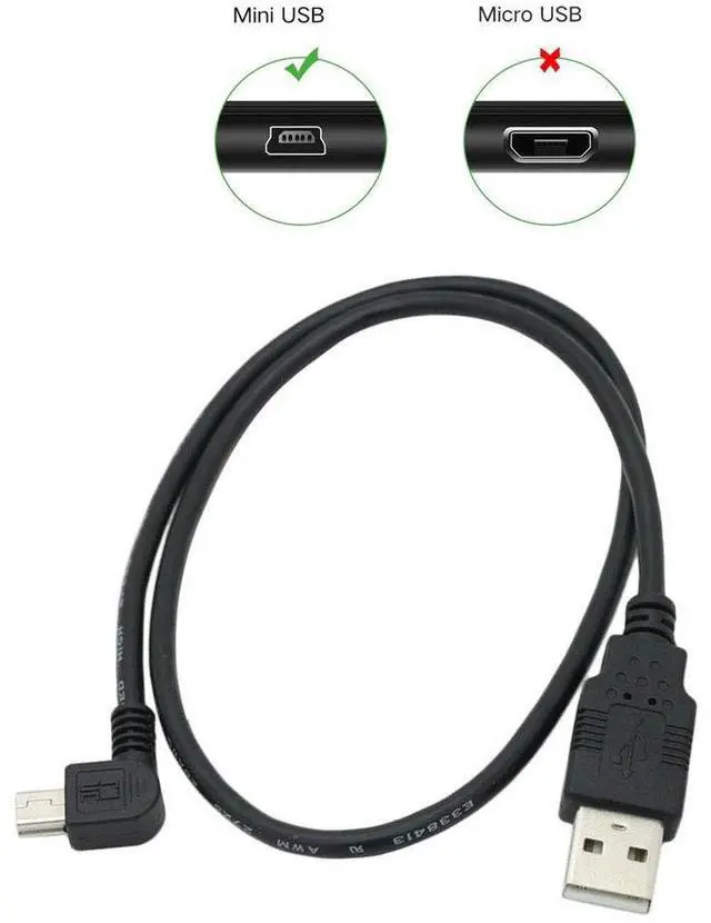 Alt view image 3 of 7 - Vszerda 1.64feet mini USB Right Angle USB A Male to Mini USB B 5Pin Male Charging Cable Adapter Left Angle Data Charge Sync Cable Mini USB Cable - A to Mini B (Left Angle(0.5m/1.64Feet))