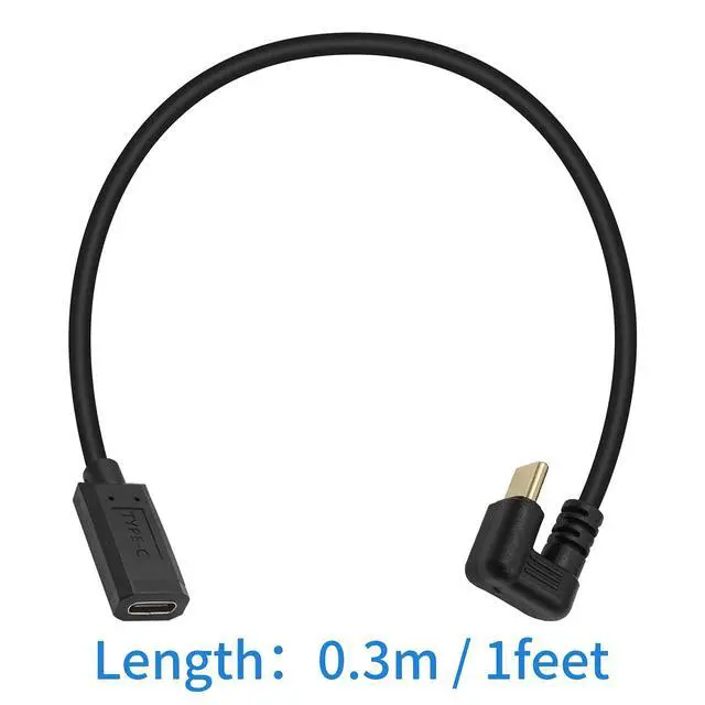 Alt view image 7 of 7 - Vszerda USB C Extension Cable Short, U Shape 180 Degree Type C Extender, 10Gbps 3A Fast Charging USB 3.1 Type C Male to Female Extension Cable for Smartphone, MacBook Pro, 1ft/30cm