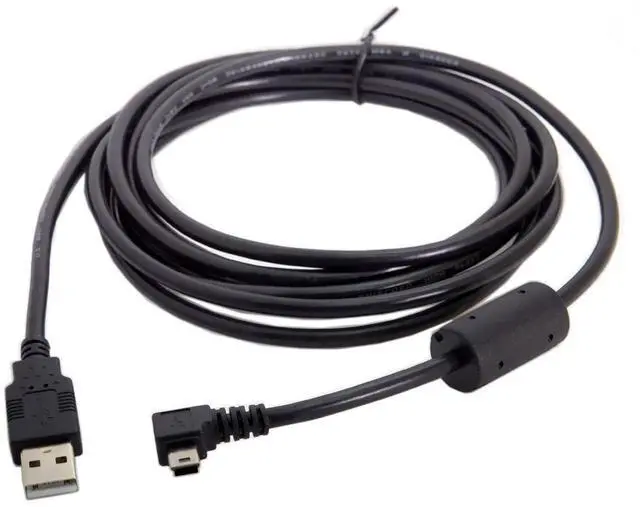 Alt view image 6 of 7 - BUCIER Mini USB B Type 5Pin Male Left Angled 90 Degree to USB 2.0 Male Data Cable with Ferrite 3.0m