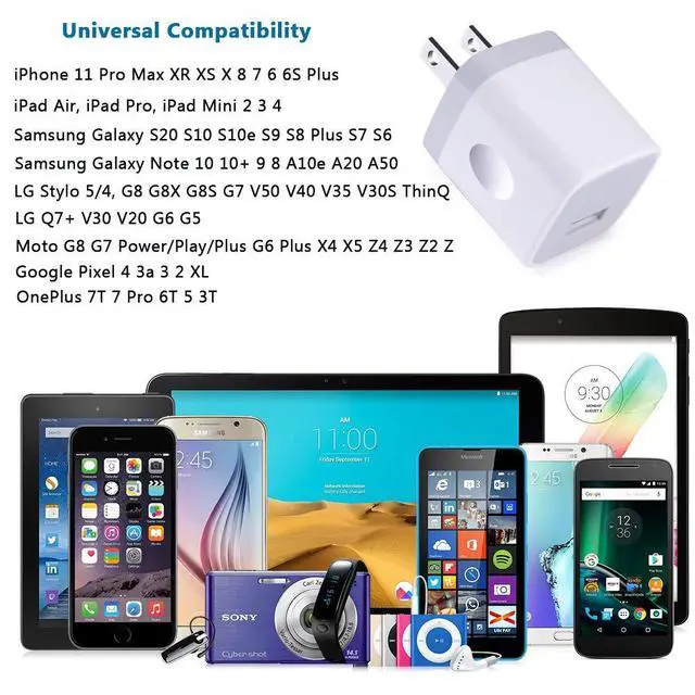 Alt view image 6 of 7 - Charging Block for iPhone,Charger Box,USB Cube, NonoUV 10-Pack Single Port Wall Charger 1A/5V USB Outlet Plug Adapter Power Bricks for iPhone 16e 16 15 14 13 12 11 Pro SE XR XS X 8 7 6, iPad, Samsung