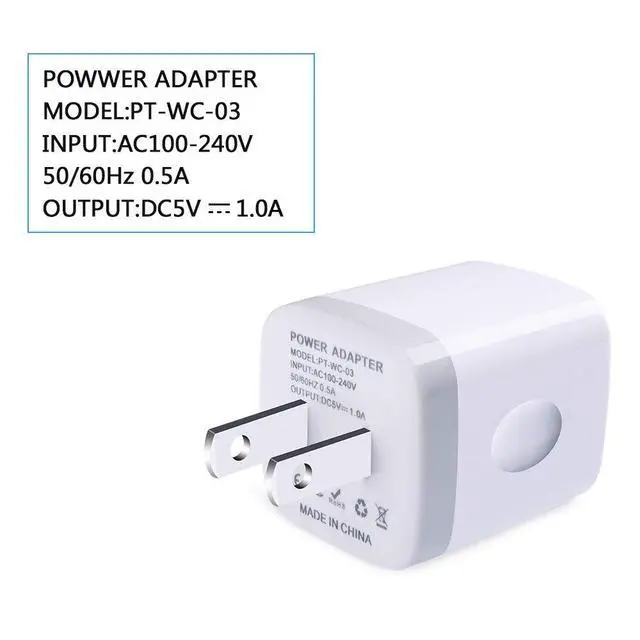 Alt view image 5 of 7 - Charging Block for iPhone,Charger Box,USB Cube, NonoUV 10-Pack Single Port Wall Charger 1A/5V USB Outlet Plug Adapter Power Bricks for iPhone 16e 16 15 14 13 12 11 Pro SE XR XS X 8 7 6, iPad, Samsung