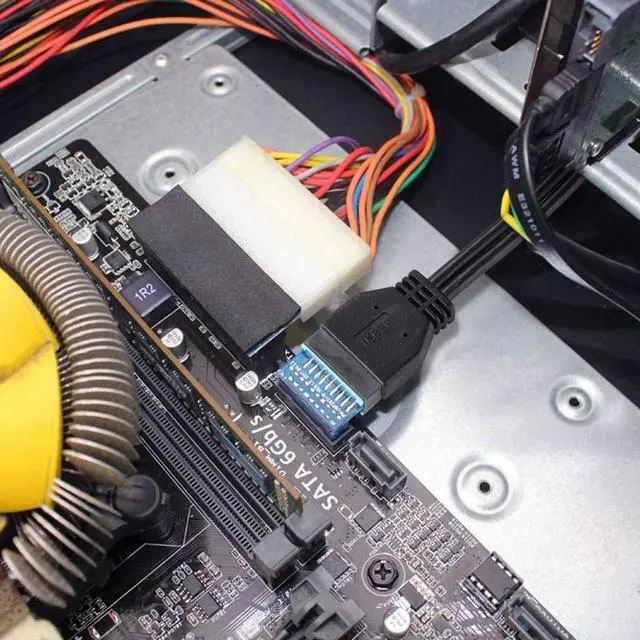 Alt view image 4 of 6 - USB Extension Cable USB 3.0 Motherboard Front 19 Pin Male to Female Extension Cable High Speed Connection (The Interface Faces Outward)