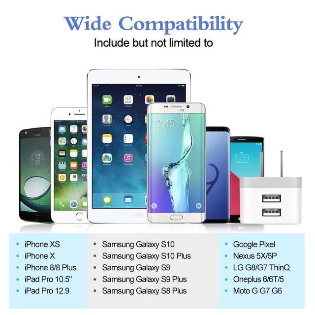 Alt view image 6 of 7 - Dual USB Wall Charger, 2Pack 2.4A Double USB Wall Plug iPhone Fast Charger Block Box Brick Adapter for iPhone 17 16 15 14 13 12 Pro Max XS X 8 Plus, Samsung Galaxy S26 S25 S24 A17 A56 A16 A15 Note20