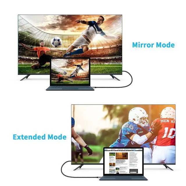 Alt view image 6 of 7 - USB-C to Displayport Cable 8K 6ft/1.8m, Braided USB Type C (Thunderbolt 3 Compatible) to DP 1.4 Cable Support 8K@60Hz 4K@144Hz for MacBook Pro/Air,iMac,iPad Pro 2020,XPS,Galaxy S20