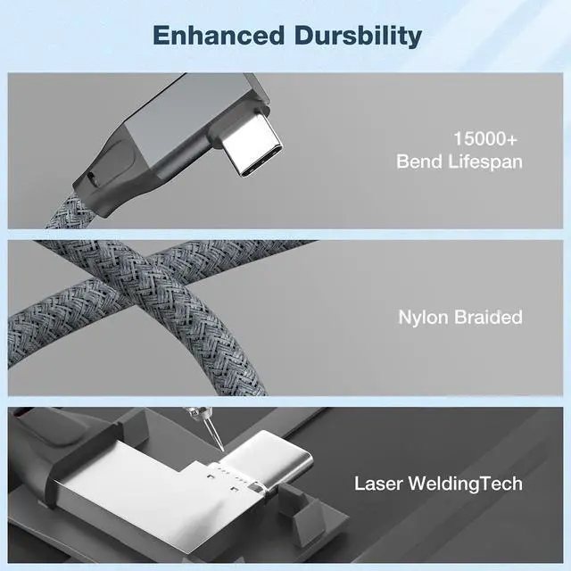 Alt view image 4 of 7 - USB C Extension Cable Right Angle 0.3M/1FT, 90 Degree USB-C 3.2 Female to Male Cable 20Gbps, 4K@60Hz Video Output Type C Extender for iPhone 17 16, MacBook Pro Air, iPad, Magsafe Charger