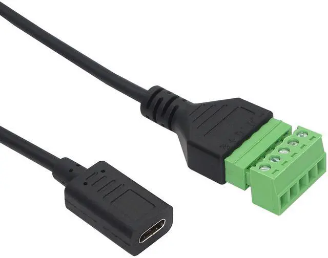 Alt view image 2 of 7 - BUCIER USB C Terminal, Type C Female Screw Terminal Block Connector Solderless Pluggable 5P Block Extension Cord Transfer Data & Charging for Type-C Interface Devices (USB C Female)