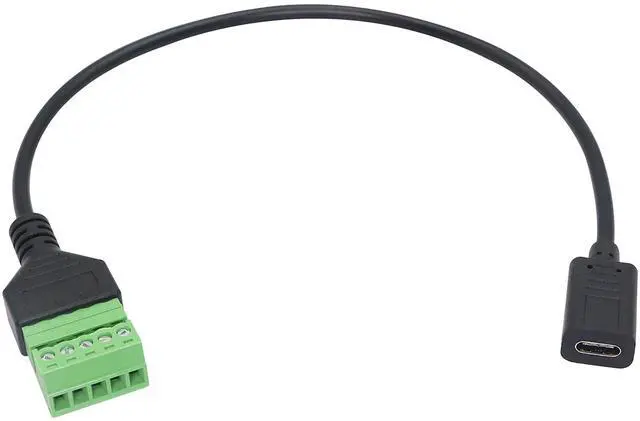 Alt view image 3 of 7 - BUCIER USB C Terminal, Type C Female Screw Terminal Block Connector Solderless Pluggable 5P Block Extension Cord Transfer Data & Charging for Type-C Interface Devices (USB C Female)