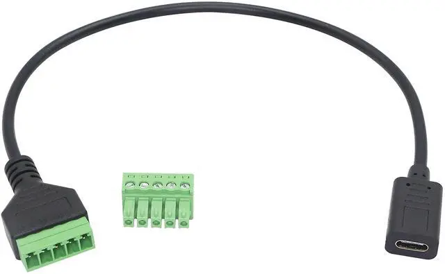 Alt view image 5 of 7 - BUCIER USB C Terminal, Type C Female Screw Terminal Block Connector Solderless Pluggable 5P Block Extension Cord Transfer Data & Charging for Type-C Interface Devices (USB C Female)