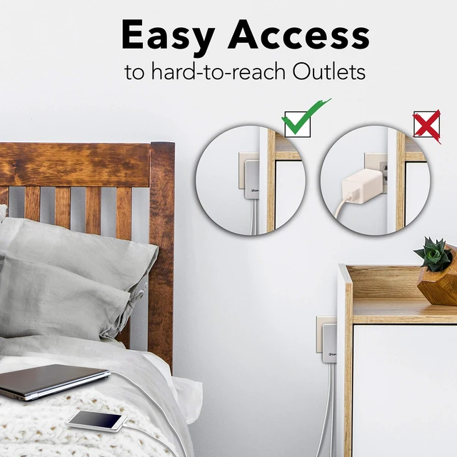 Alt view image 5 of 7 - TOP-UP Flat USB Wall Plug 18W, Slim Dual Port USB C Charger Block | Flat USB Wall Charger, Thin USB Wall Plug, Foldable 90 Degree Type C Plug, iPhone 17 Charger, iPhone 18 Pro, iPad