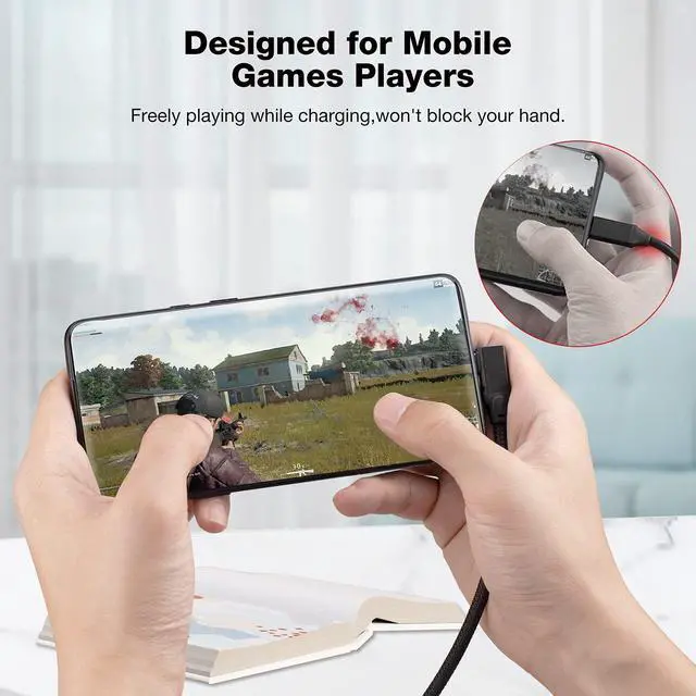 Alt view image 2 of 7 - USB C Extension Cable Right Angle 0.3M/1FT, 90 Degree USB-C 3.2 Female to Male Cable 20Gbps, 4K@60Hz Video Output Type C Extender for iPhone 17 16, MacBook Pro Air, iPad, Magsafe Charger