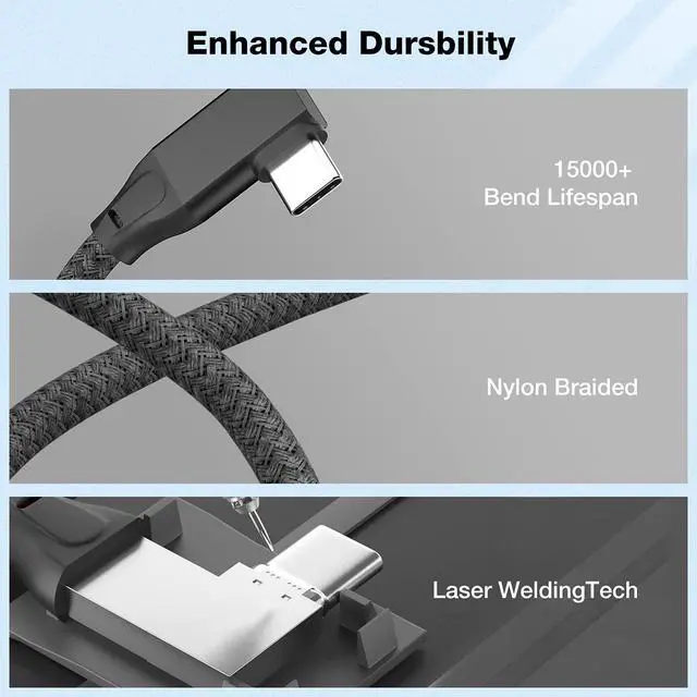 Alt view image 4 of 7 - USB C Extension Cable Right Angle 0.3M/1FT, 90 Degree USB-C 3.2 Female to Male Cable 20Gbps, 4K@60Hz Video Output Type C Extender for iPhone 17 16, MacBook Pro Air, iPad, Magsafe Charger